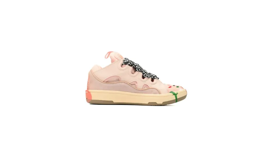  Lanvin Leather Curb White Pink reps