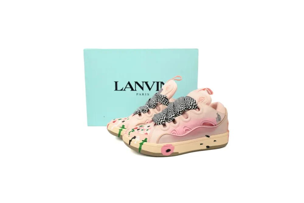  Lanvin Leather Curb White Pink rep