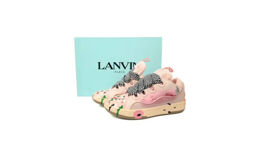  Lanvin Leather Curb White Pink rep