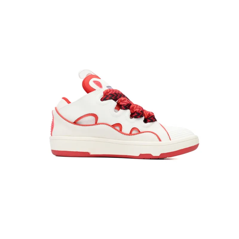  Lanvin Leather Curb White Red replica