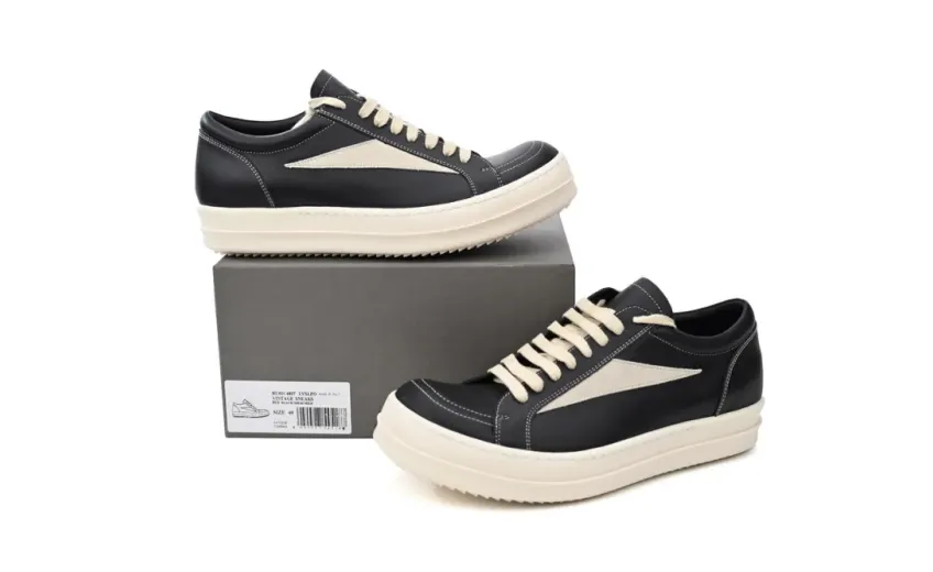 rep Rick Owens EDFU Vintage Low Black Milk [Leather]