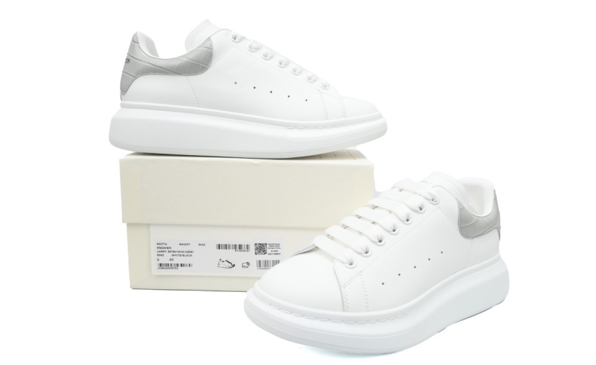 Alexander McQueen Oversized Sneaker Gray Stone Texture Heel