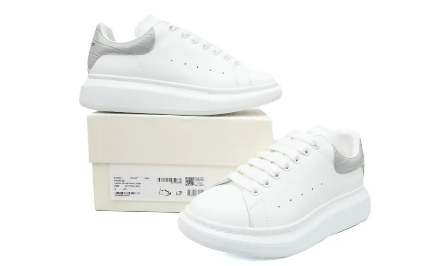Alexander McQueen Oversized Sneaker Gray Stone Texture Heel