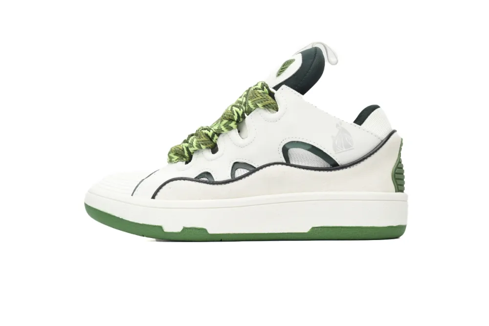Lanvin Leather Curb White Green