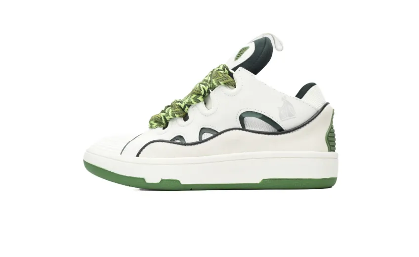 Lanvin Leather Curb White Green