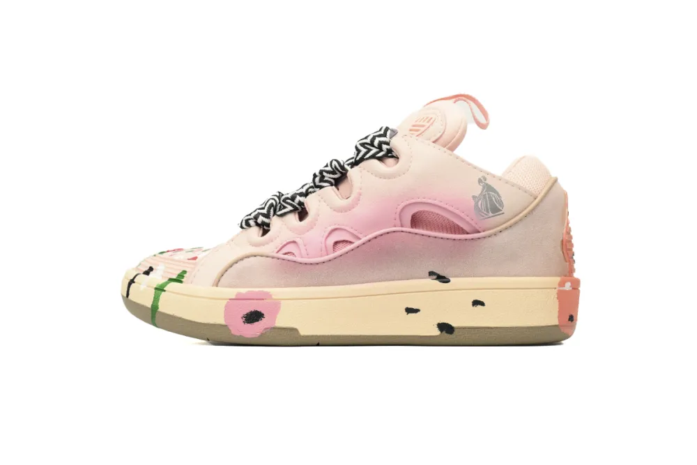 Lanvin Leather Curb White Pink