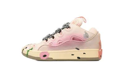 Lanvin Leather Curb White Pink 01