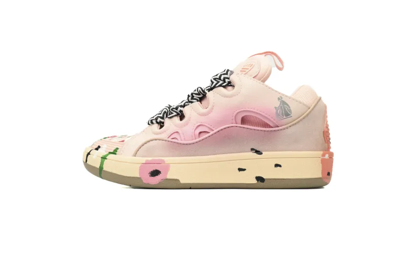 Lanvin Leather Curb White Pink