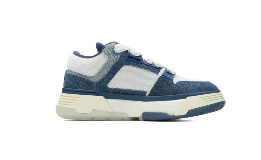 AMIRI MA-1 Leather Denim Blue
