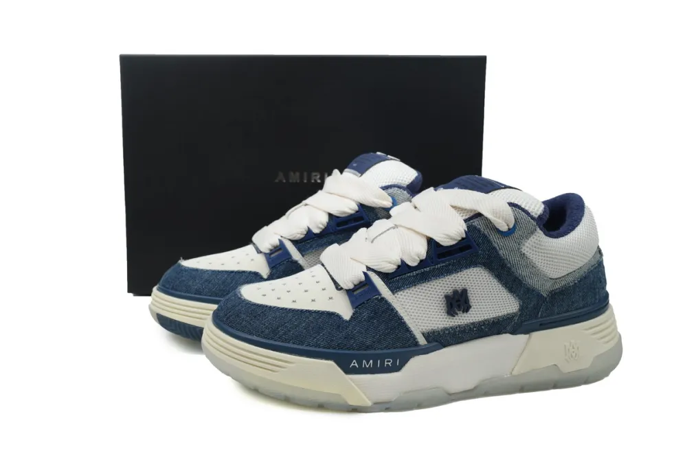 AMIRI MA-1 Leather Denim Blue
