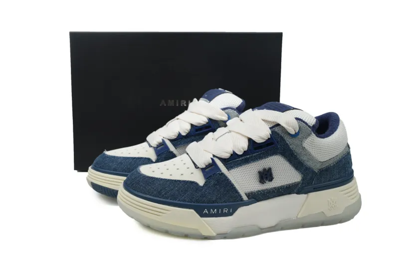 AMIRI MA-1 Leather Denim Blue