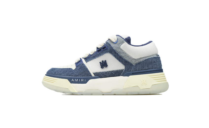 AMIRI MA-1 Leather Denim Blue