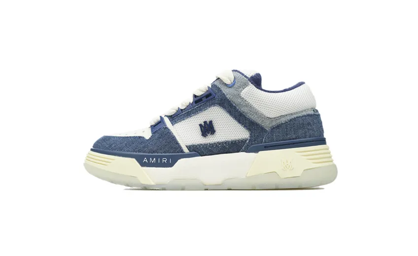 AMIRI MA-1 Leather Denim Blue