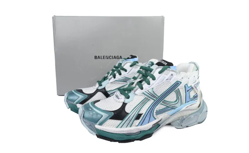 Balenciaga Runner sneaker White Green Blue 772774 W3RMU 9034 
