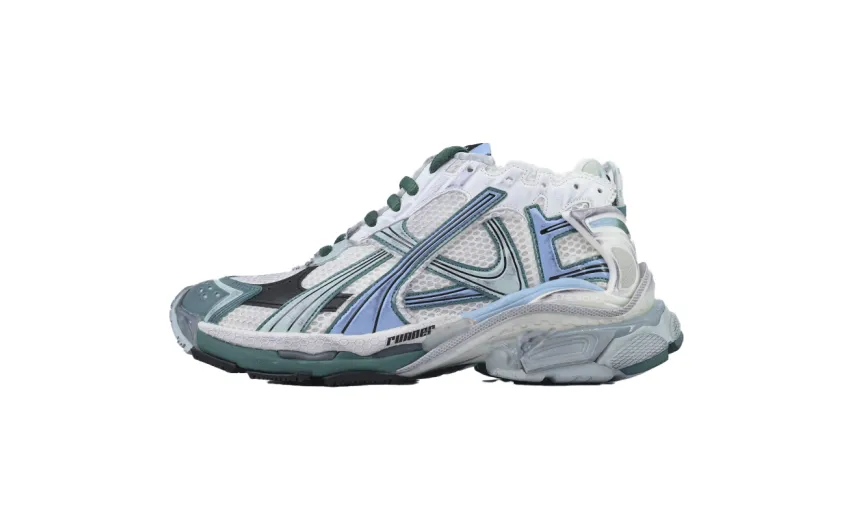 Balenciaga Runner sneaker White Green Blue 772774 W3RMU 9034 