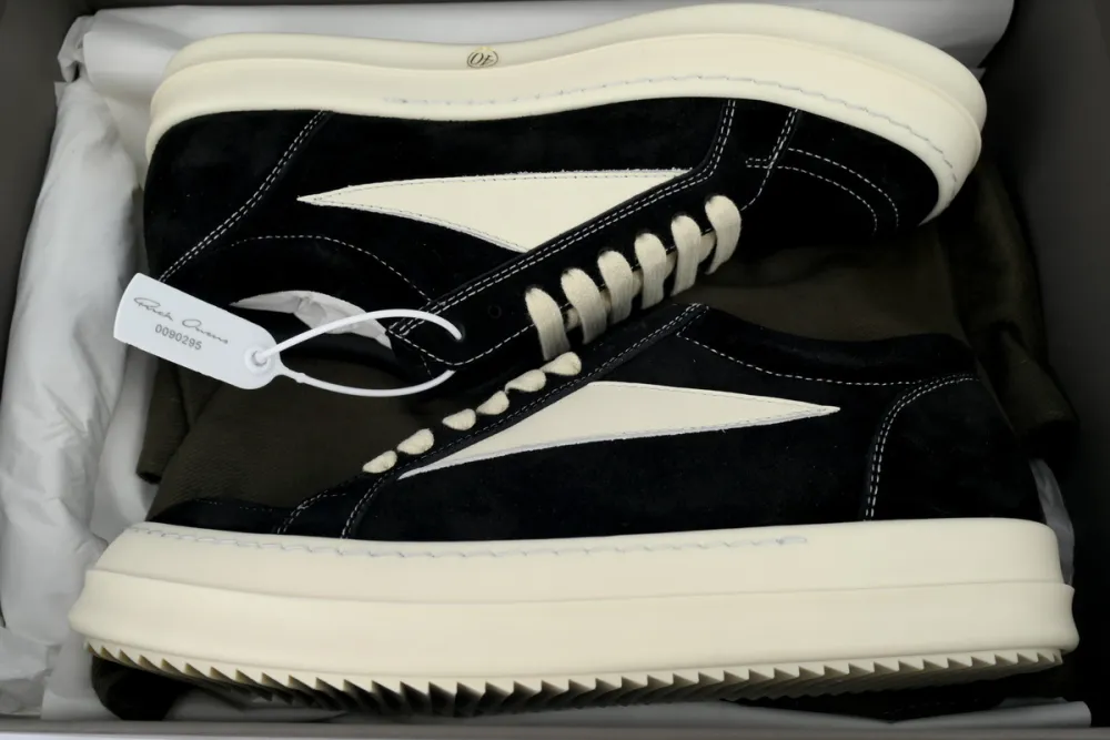 Rick Owens DRKSHDW Vintage Sneaks Black Milk White