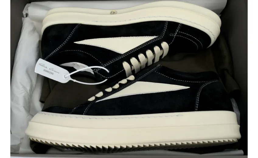 Rick Owens DRKSHDW Vintage Sneaks Black Milk White