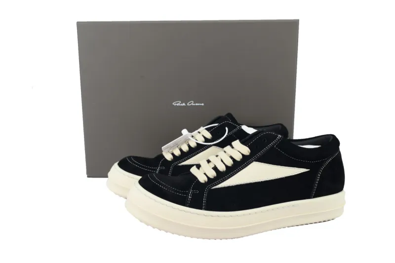 Rick Owens DRKSHDW Vintage Sneaks Black Milk White