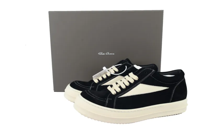 Rick Owens DRKSHDW Vintage Sneaks Black Milk White