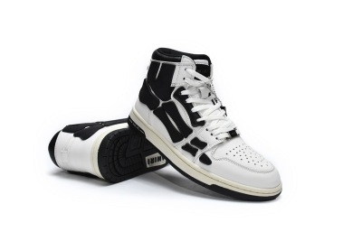 AMIRI Skel Top High White Black MFS002-111 01