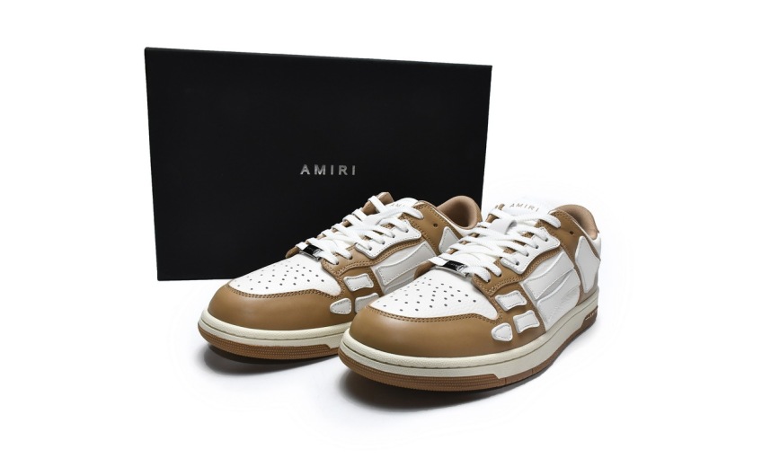 AMIRI Skel Top Low White Brown MFS003-281