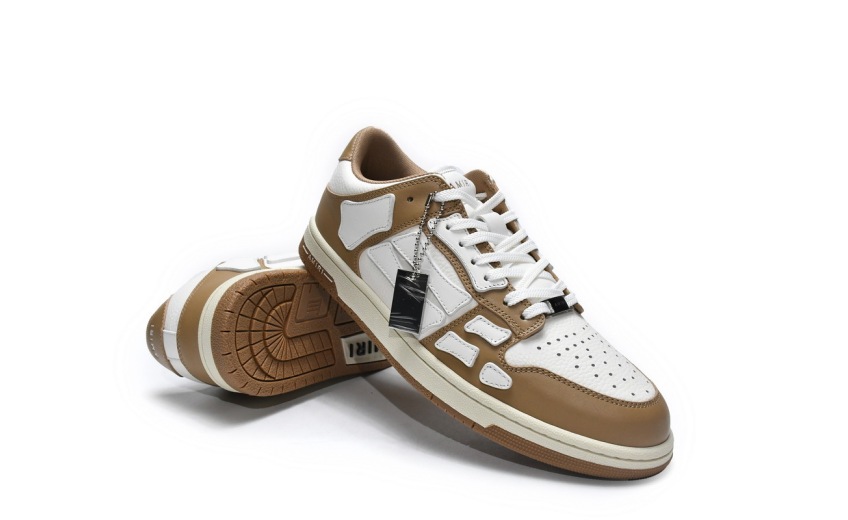 AMIRI Skel Top Low White Brown MFS003-281