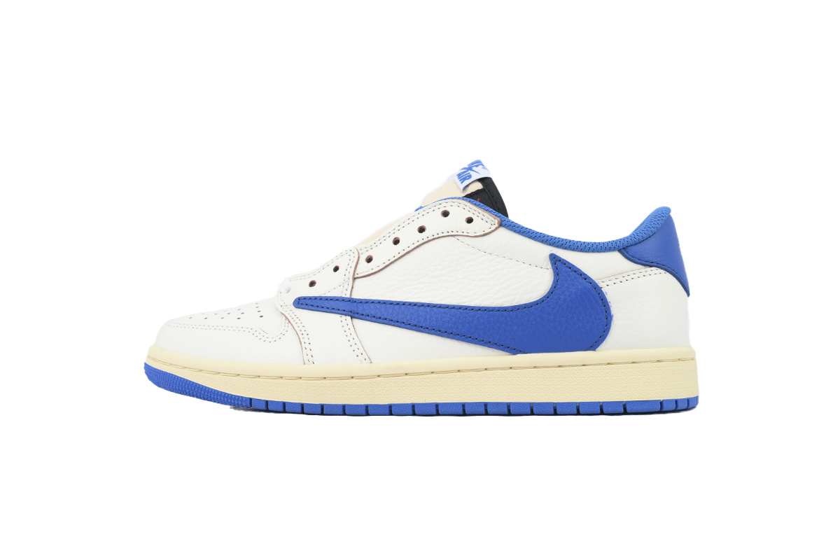 Air Jordan 1 Retro Low OG SP Fragment x Travis Scott Sail Military Blue