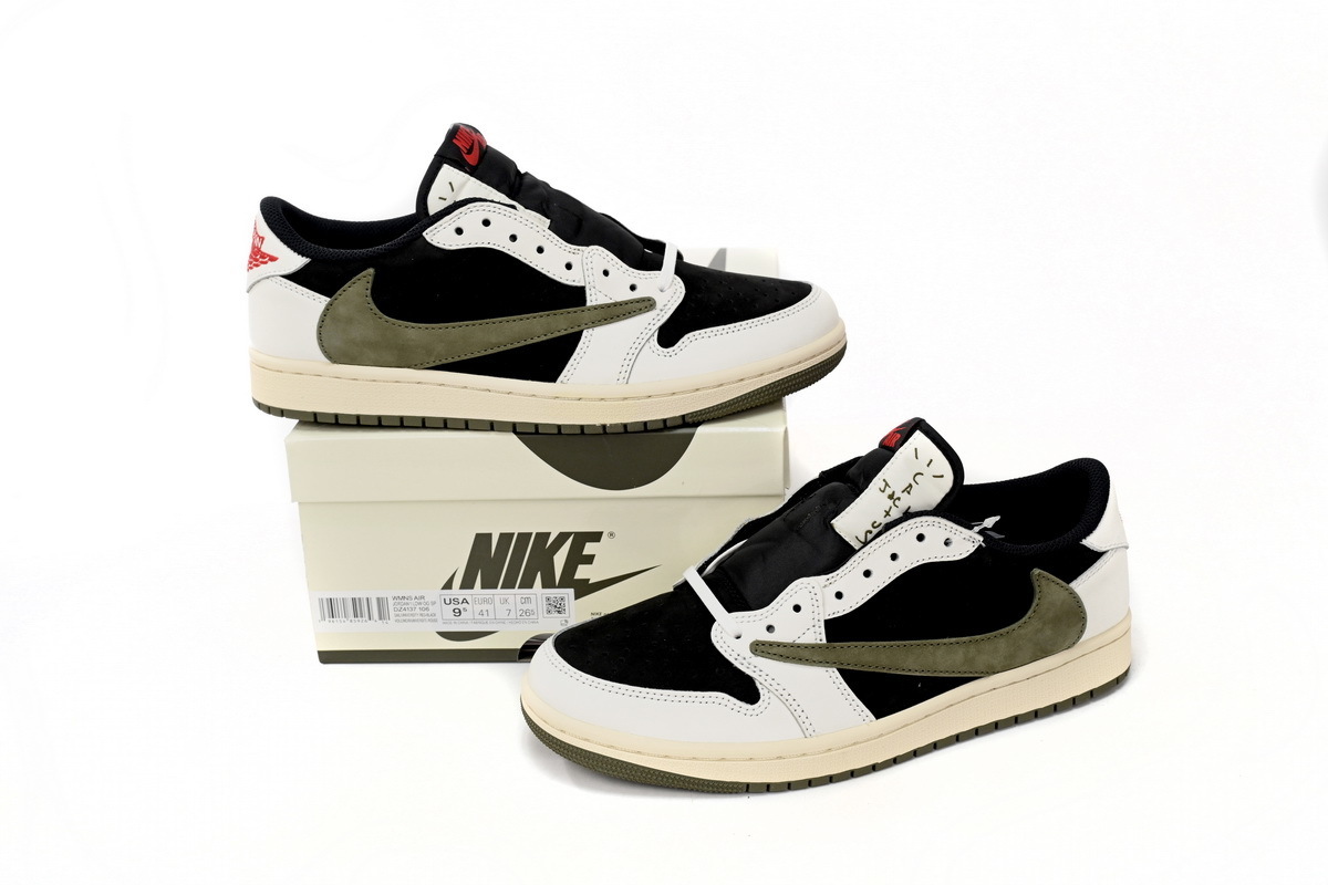 travis scott jordan 1 olive replica