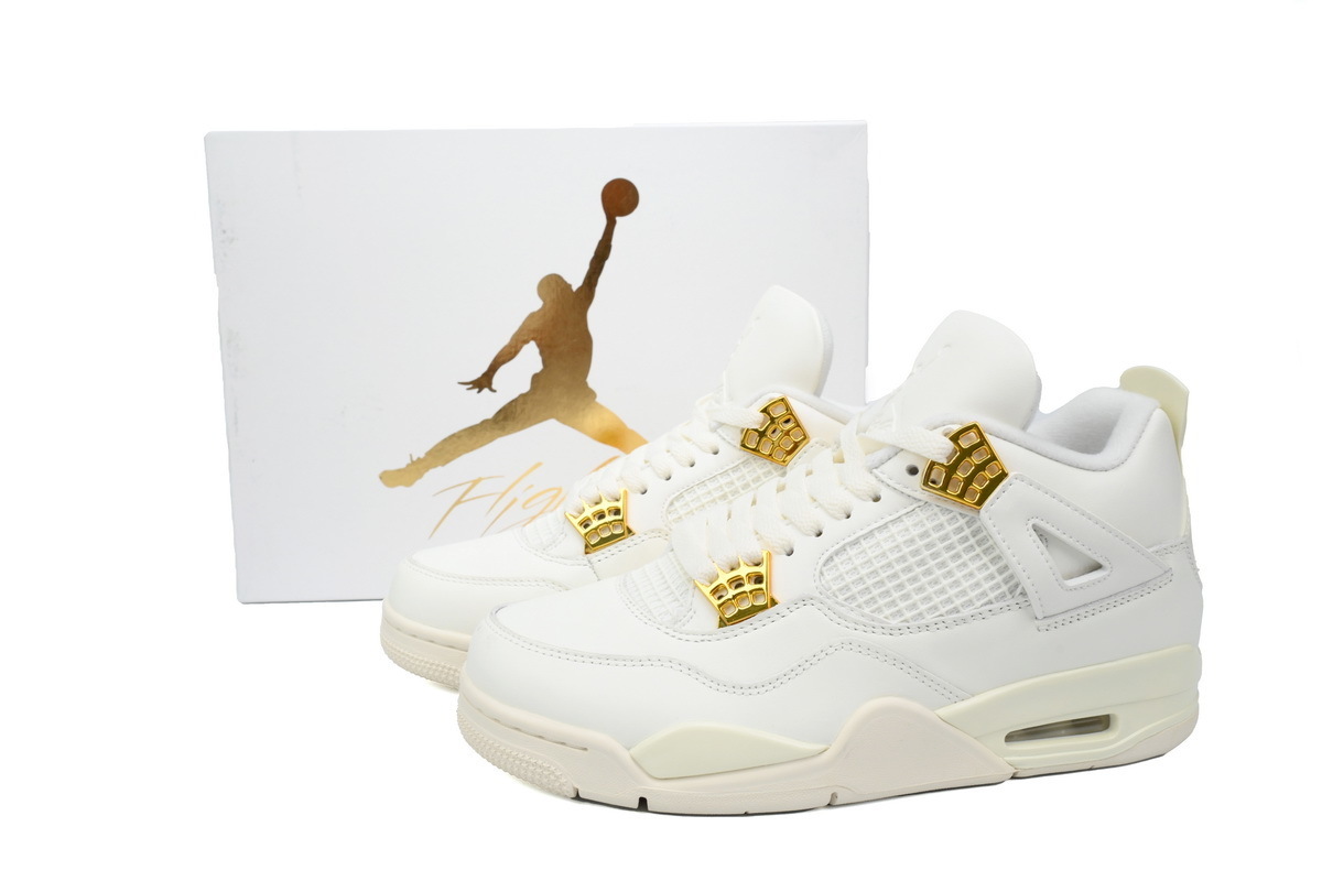 fake gold and white jordan 4s