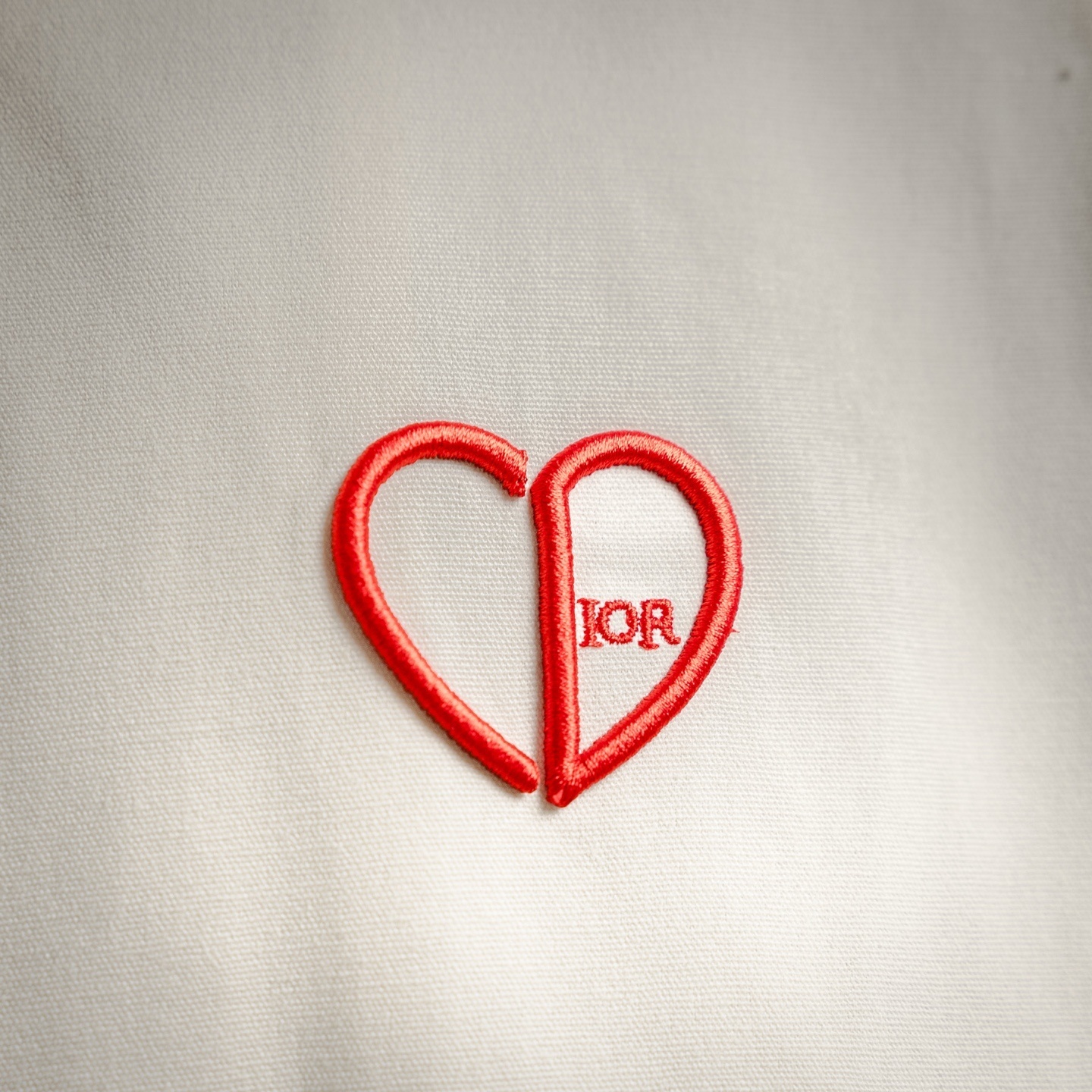 Dior CD Heart Blouson Jacket White Cotton Canvas