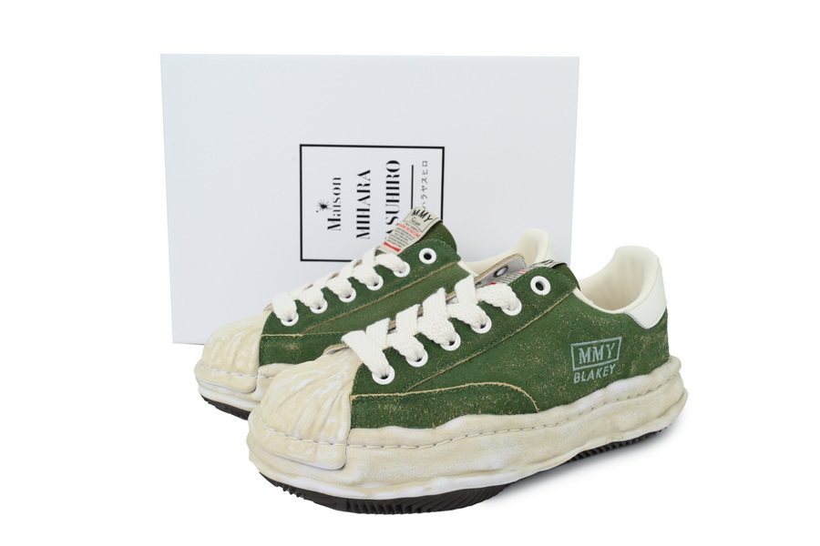 Maison Mihara Yasuhiro Blakey OG Sole Vintage Suede Low Green A15FW728