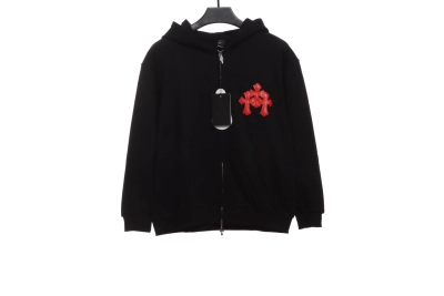 Chrome Heart Zip up Hoodie Red 01