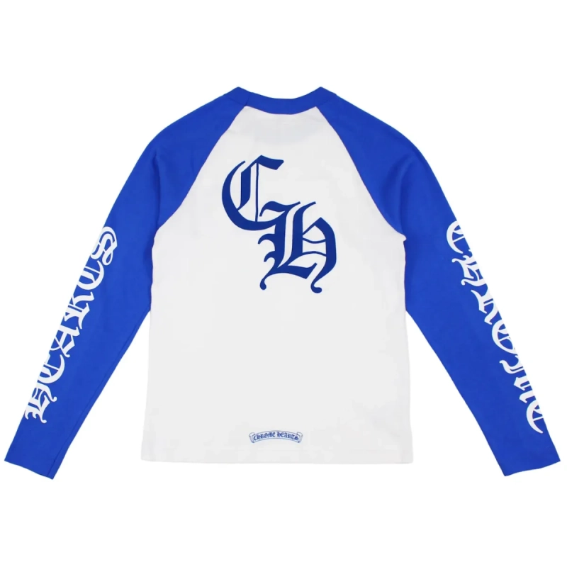 Chrome Hearts CH Baseball Shirt White Blue