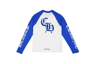 Chrome Hearts CH Baseball Shirt White Blue 02