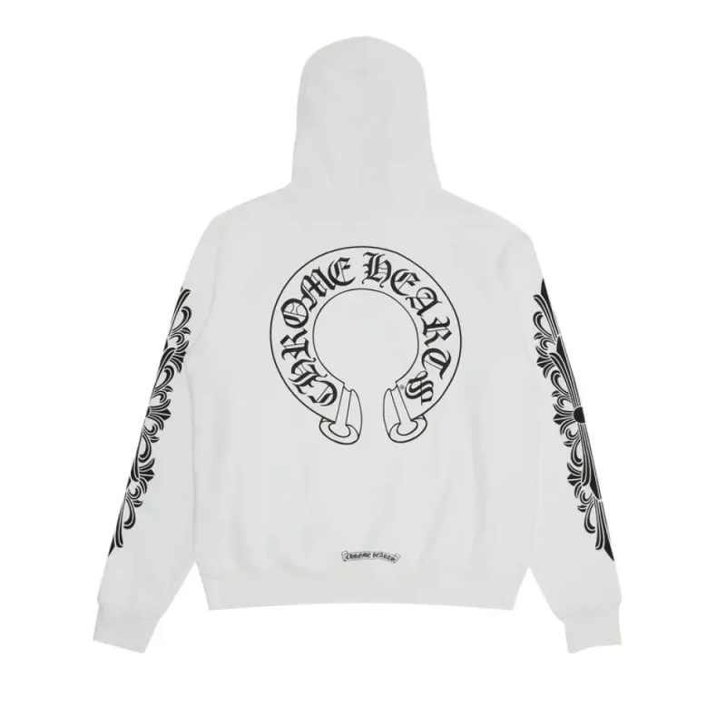 Chrome Hearts Floral Horseshoe Hoodie White