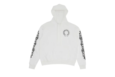Chrome Hearts Floral Horseshoe Hoodie White 01