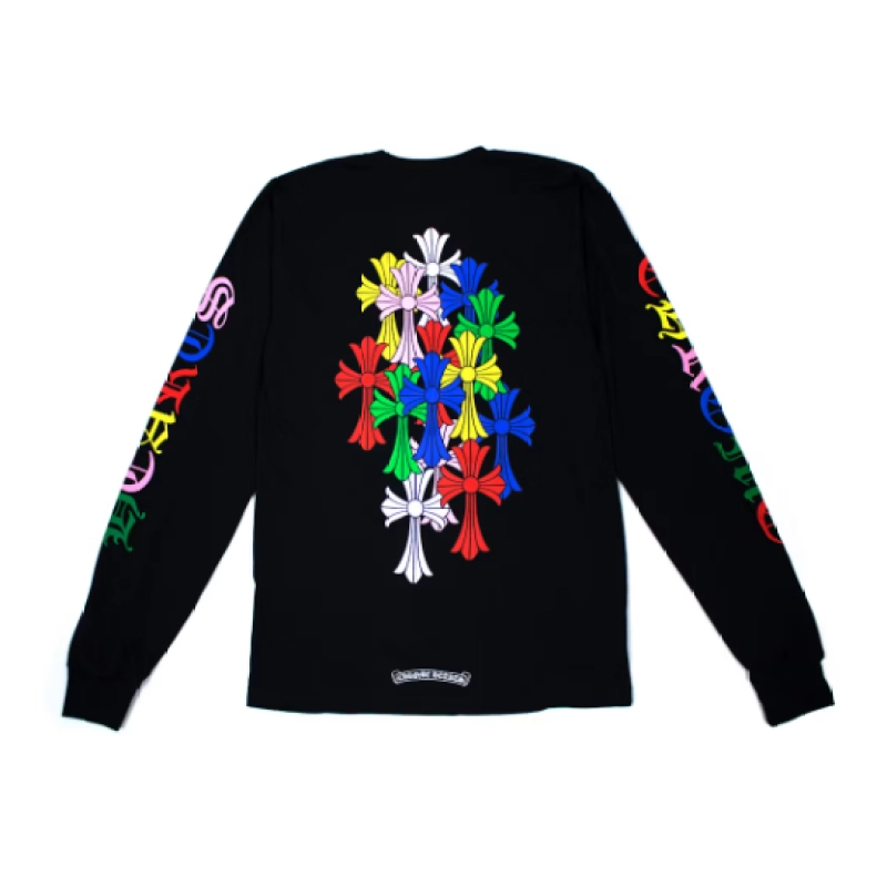 Chrome Hearts Multicolor Cross Long-Sleeve Shirt White/Black