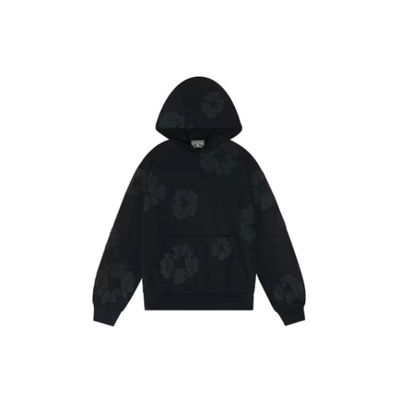 Denim Tears Cotton Wreath Hoodie Black Monochrome