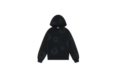 Denim Tears Cotton Wreath Hoodie Black Monochrome 01