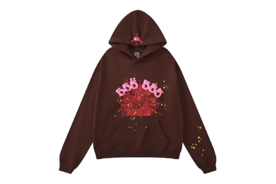 Sp5der Angel Number Hoodie Brown SS22 01