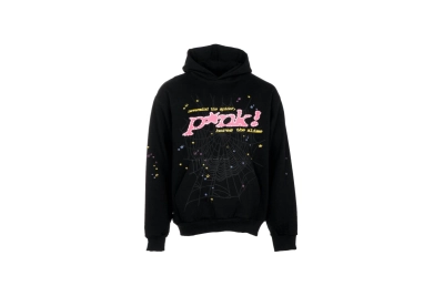 Sp5der P*NK Hoodie Black 01