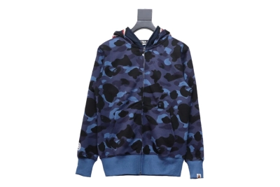 BAPE Color Camo Shark Full Zip Hoodie Blue 01