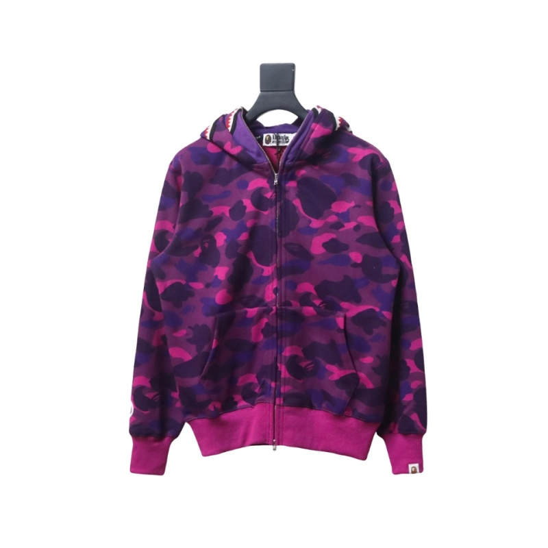 BAPE Color Camo Shark Full Zip Hoodie Purple