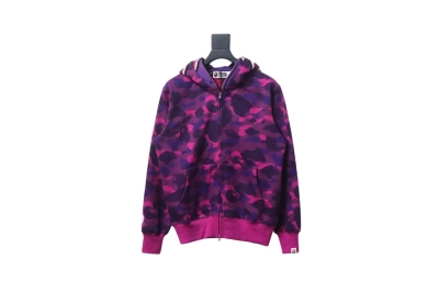 BAPE Color Camo Shark Full Zip Hoodie Purple 01