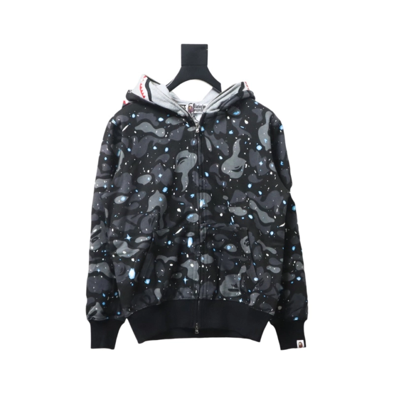 BAPE Space Camo Shark Full Zip Hoodie Black