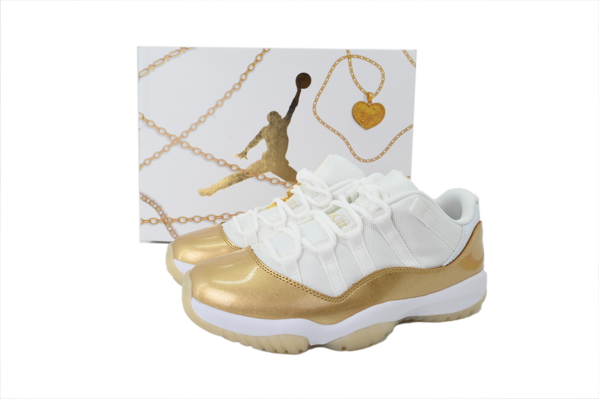 Gold Jordan Air 11 Retro Low Mother's Day