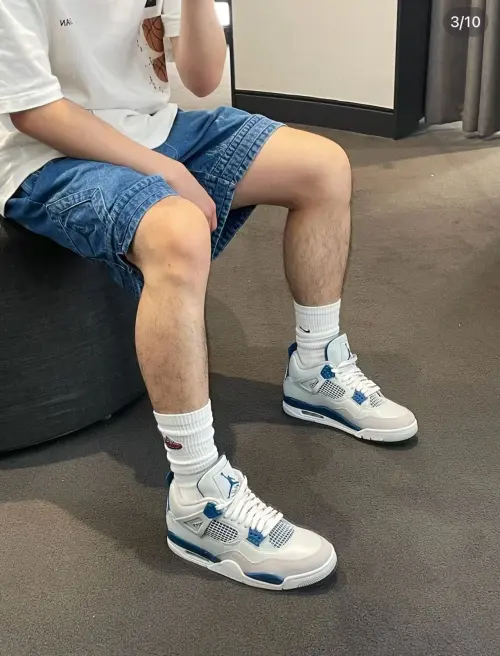 Air Jordan 4 Retro Military Blue 308497-105 review 