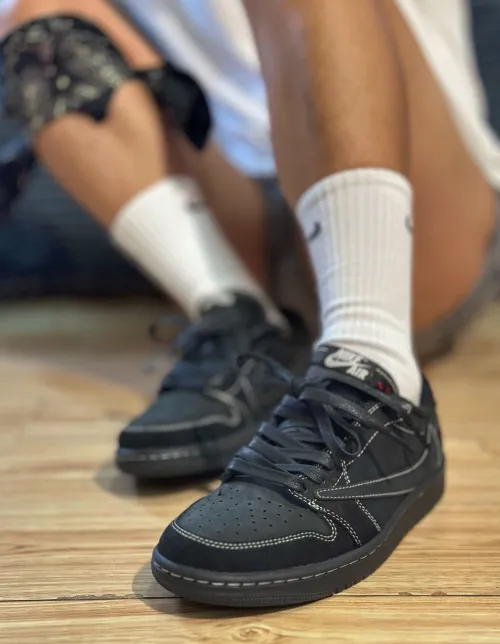Air Jordan 1 Low Black Phantom Travis Scott DM7866-001 review mkhjfgfd