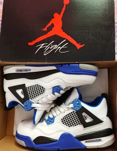 Air Jordan 4 Retro Motorsports Blue 308497-117 review LLLLL