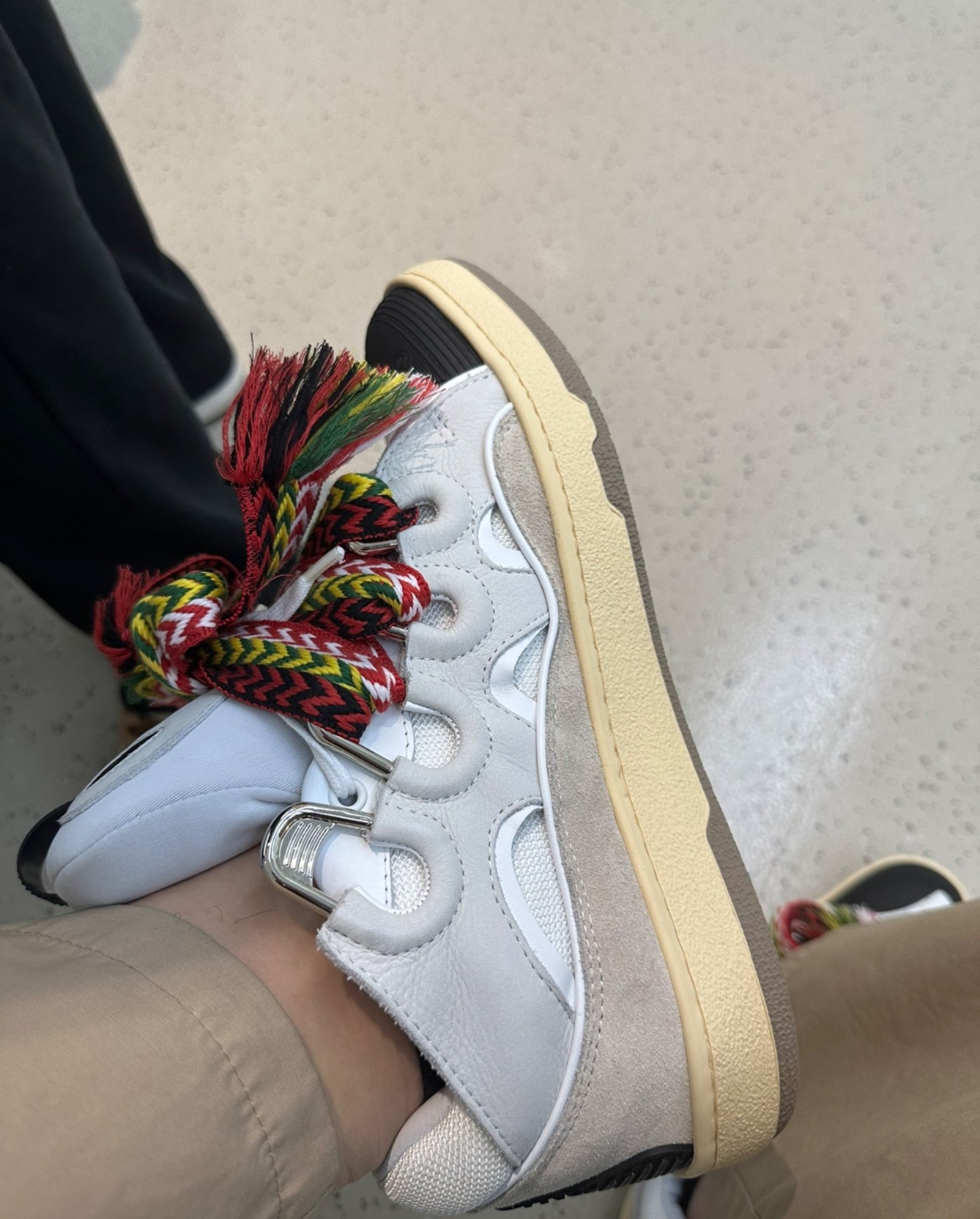 Lanvin Leather Curb White Ivory FM-SKRK11-DRAG-A2000 review KLHGi